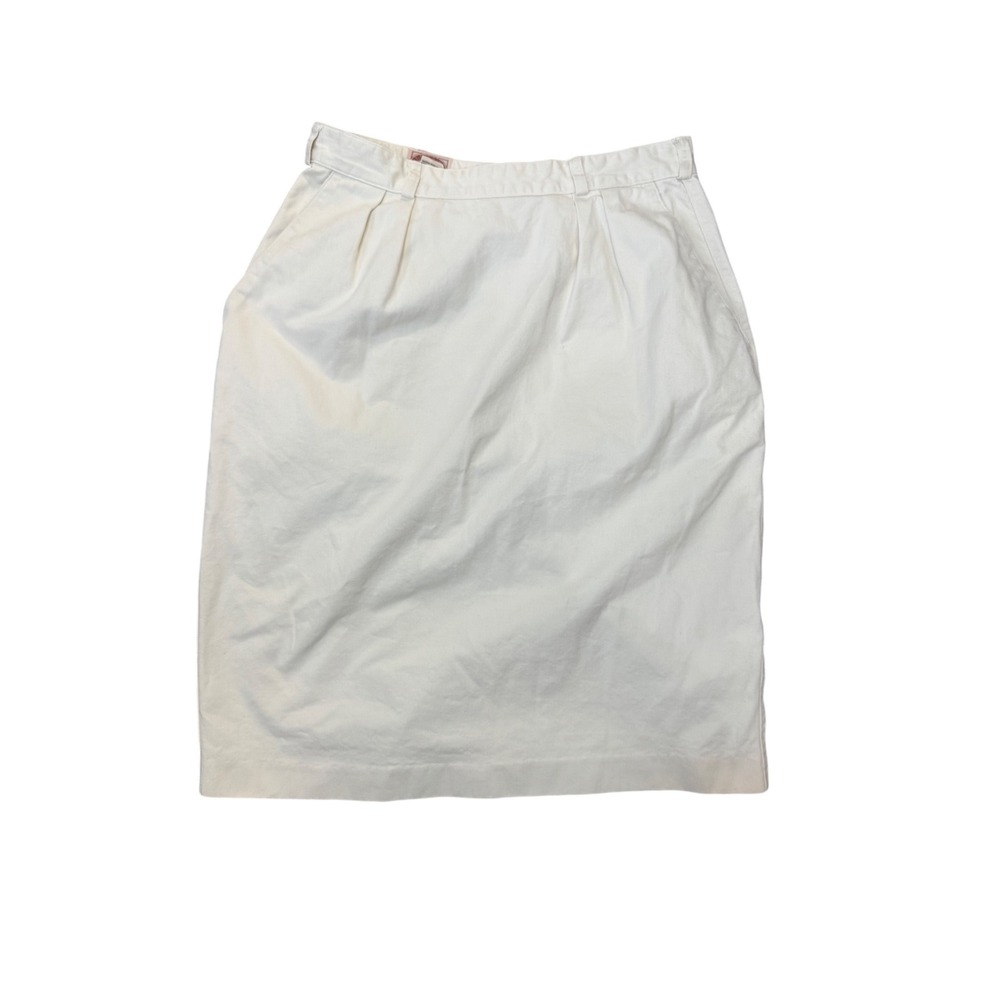Vtg Banana Republic Cotton Pencil Skirt Womens‎ Beige Size 16 Academia cottage